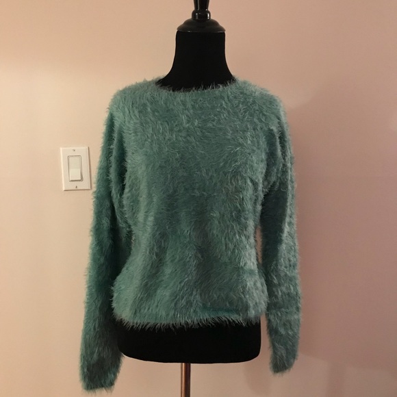Pinup Couture Sweaters - Fluffy Green Sweater